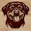 Vector Head Portrait of a Rottweiler A high-quality vector image of a Rottweiler's head, suitable for use in digital design projects.