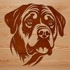 A high-quality vector image of a Rottweiler dog's head.