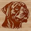 Beautiful Rottweiler SVG Image A detailed vector illustration of a Rottweiler's head, suitable for various design uses.