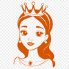 Royalty Inspired Princess Vector Design A royalty-free vector design of a girl dressed as a princess with intricate details.