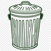 Simple Trash Can Design for Vector Art A simple design of a trash can with lid, suitable for vector art and cutting machine projects.