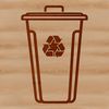 Simple Line Art Trash Can Design A simple line-art illustration of a standard trash can with a lid.