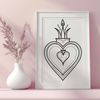 Vibrant Sacred Heart Illustration A stylized illustration of the Sacred Heart, suitable for vector art designs.