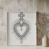 Stylized Sacred Heart Clipart Design A stylized illustration of the Sacred Heart symbol in vector format, suitable for various digital applications.