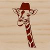 Animal Graphic with Fun Hat Design Illustrated giraffe with a hat, suitable for various design applications including vector art and clipart.