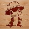 Adorable Creature in a Hat A colorful illustration of a salamander wearing a tiny hat.