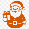An SVG silhouette design featuring Santa Claus in a traditional holiday outfit.