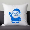 Illustrative vector art of Father Christmas in festive holiday attire.