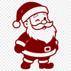 An svg silhouette of Santa Claus in festive holiday attire.