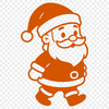 A stylized illustration of Father Christmas in a traditional red coat and hat.