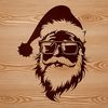 Jolly Old Man in Shades Illustrative depiction of Santa Claus wearing sunglasses on Christmas.
