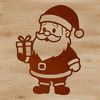 SVG vector art illustration of jolly old Saint Nicholas in festive holiday attire.