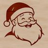 Illustrative vector graphic of Father Christmas, a jolly old man in red and white attire, suitable for various applications.