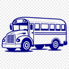 A stylized illustration of a school bus in a vector format.