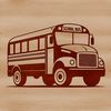 Classic School Bus Design A simple design of a classic school bus with yellow and black colors, suitable for educational purposes.