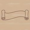 A simple illustration of a graduation scroll with a diploma or paper insert.