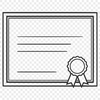 A digital illustration of a scroll with a ribbon and seal, suitable for certificate or diploma designs.