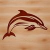 Oceanic Dolphin Graphic Art A digital illustration of a dolphin in the ocean, suitable for various design applications.