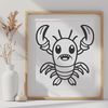Seafood Vector Graphic A digital illustration of a lobster with a detailed shell and claws.