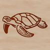 A detailed illustration of a sea turtle swimming in the ocean, suitable for vector design and cutting machine use.