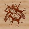 A detailed illustration of a sea turtle swimming in the ocean, suitable for use as clip art or vector design.