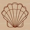 A vector illustration of a seashell with a textured surface, ideal for crafting and DIY projects.