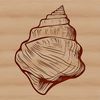 Stylized Seashell Vector Art A stylized vector illustration of a seashell, ideal for seaside-themed projects.