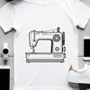 A detailed illustration of a sewing machine with various parts labeled.