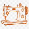 SVG illustration of a modern sewing machine for commercial or personal use.