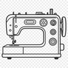A vector illustration of a sewing machine, suitable for commercial or personal use.