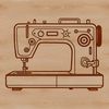 Vintage Sewing Machine Design SVG An SVG rendering of a traditional sewing machine with intricate design details.