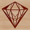 Interlocking Triangle Design Icon A geometric shape composed of interlocking triangles forming a diamond pattern.