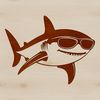 Underwater Shark Design Vector A detailed illustration of a shark swimming underwater, suitable for various design applications.