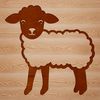 White Sheep Line Drawing Vector Art A simple line drawing illustration of a white farm animal with wool, likely used as clip art.