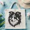 Shetland Sheepdog Portrait Vector Art A close-up illustration of a Shetland sheepdog's head, suitable for vector art designs.