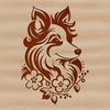 Shetland Sheepdog Facial Design Vector Art An ornate vector design of a Shetland dog breed's facial structure in simple lines and shapes.