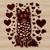 Shetland Sheepdog Clip Art A vector illustration of a Shetland sheepdog sitting with love hearts surrounding it.