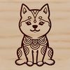 Japanese Shiba Inu Silhouette Vector art of a Japanese Shiba Inu dog sitting with its hind legs under its body.