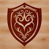 A protective shield with a geometric design, suitable for vector art projects.
