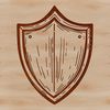 A graphic representation of a shield made from vector shapes, suitable for cutting machines like Cricut or laser cutters.