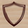 A geometric shield design made from interlocking shapes, suitable for vector art and cutting machine projects.