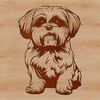 Adorable Shih Tzu Silhouette A cute Shih Tzu sitting on its haunches, making it easy to use as a vector graphic in various design projects.