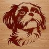 Cute Shih Tzu Portrait SVG An SVG graphic featuring a close-up portrait of a Shih Tzu dog breed.