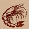 Crustacean Icon An illustration of a shrimp, a type of crustacean commonly used as food in seafood dishes.