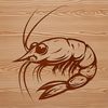 Vector Shrimp Design Graphic An isolated SVG design featuring a single shrimp as a digital clipping art object.