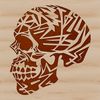 A detailed illustration of a skull, suitable for tattoo design or stencil use.