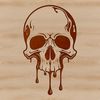 Free Halloween Decorations SVG Clip Art A detailed illustration of a dripping skull in a gothic style, suitable for Halloween-themed projects and designs.
