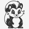 Free Skunk SVG Clip Art A digital illustration of a skunk in a simple, vector style.