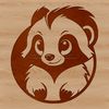 Vector Graphic Black and White Striped Animal A vector illustration of a skunk with black and white stripes.