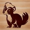 Free Wildlife Vector Design An SVG design of a skunk animal with detailed lines and shapes for use as clip art or stencil in various creative projects.